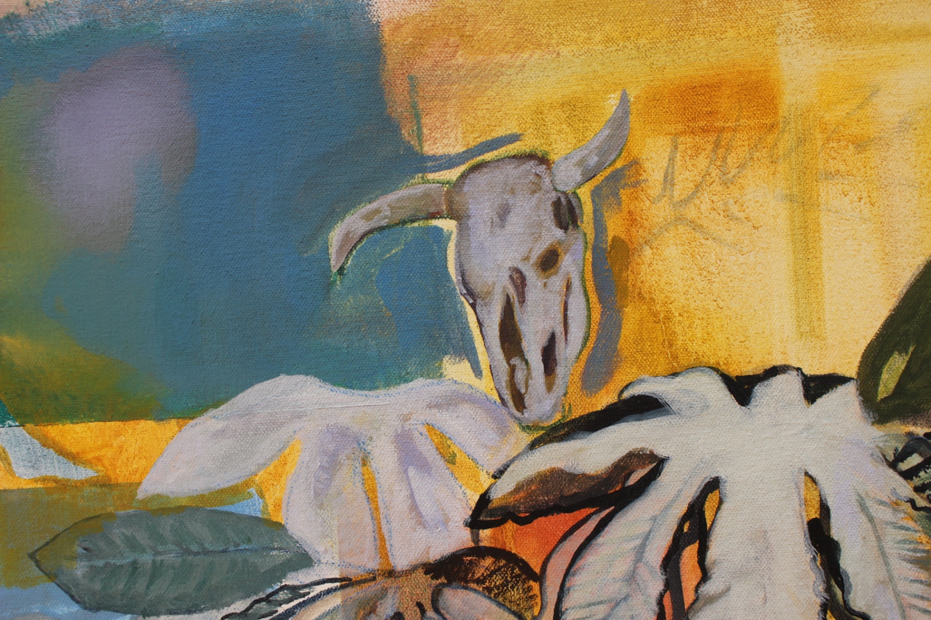 Skull painting detail by Sofia Lovera